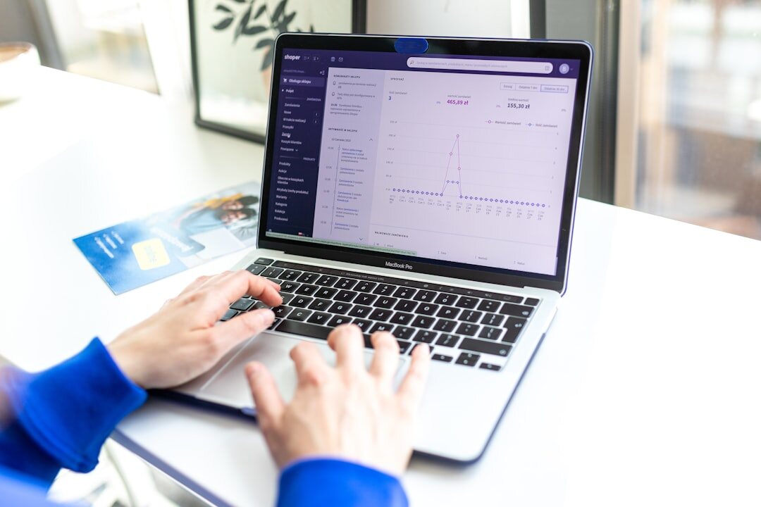 person using ai on laptop