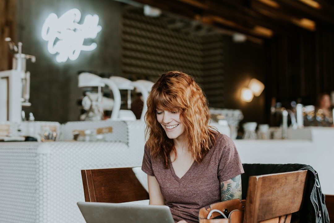 woman working on computer