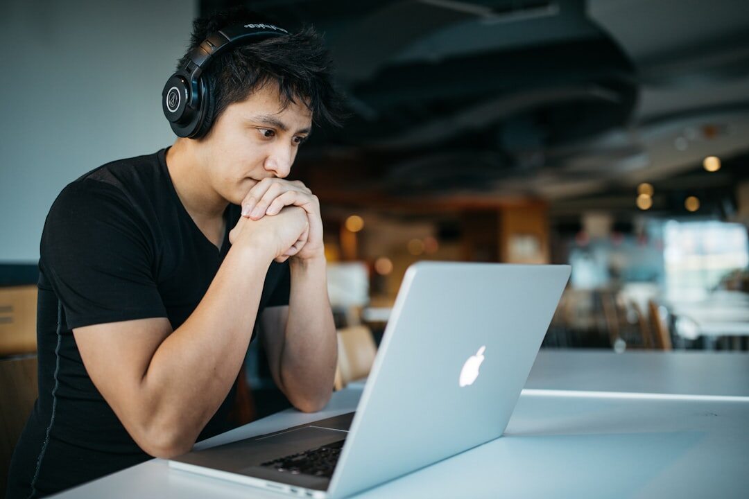 person studying with laptop