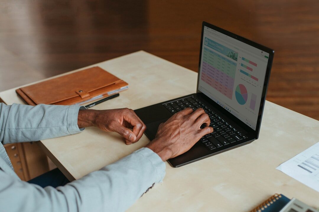 professional using ai laptop