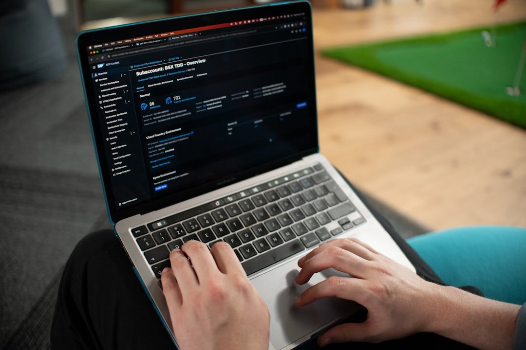 professional using ai on laptop