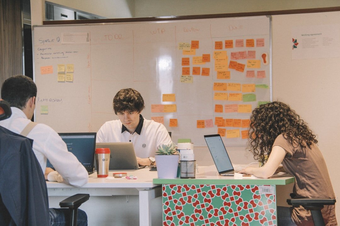 team collaborating on project